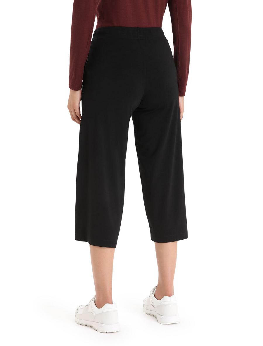 Black Icebreaker Cool-Lite™ Merino Yanni Culotte Women's Pants | AU 1516ILHS